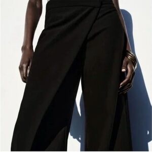 ZARA WIDE LEG PAREO PANTS IN BLACK size L